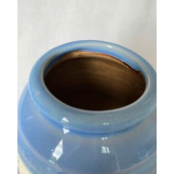 Rustic minimalist speckled egg blue ceramic vase - Picture 6 of 12